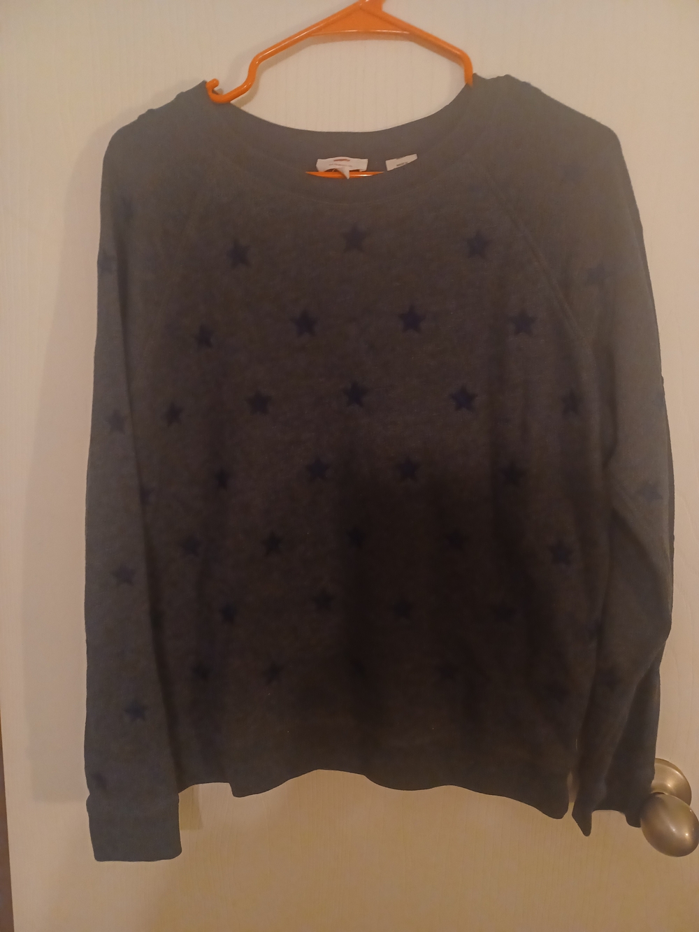 Womens Levis Star Pattern Crewneck Sweater - Navy